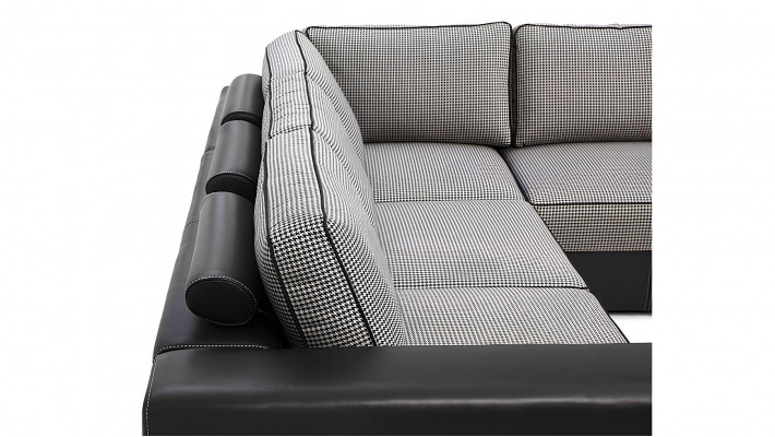 Nová čalouněná pohovka ve tvaru U s funkcí postele