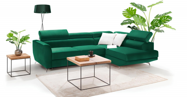 Rohová pohovka ve tvaru L Design Sofa Křeslo Nové s úložným prostorem a funkcí postele