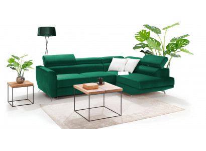 Rohová pohovka ve tvaru L Design Sofa Křeslo Nové s úložným prostorem a funkcí postele
