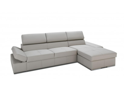 Moderní rohová pohovka s designem, potažená 100% kůží