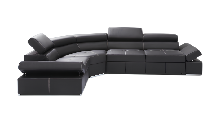 Moderní rohová pohovka designový set křeslo krajinné 100% kůže