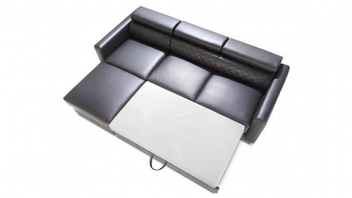 Rohová sedačka s funkcí postele, design z 100% italské kůže