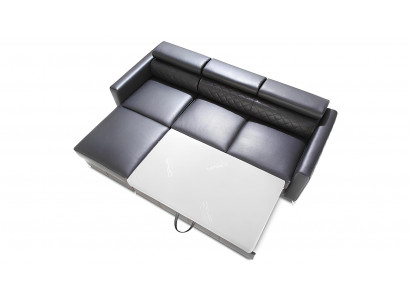 Rohová sedačka s funkcí postele, design z 100% italské kůže