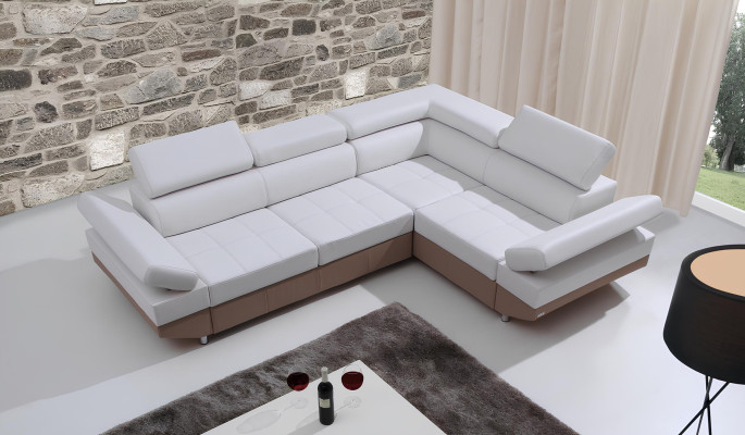 Moderní rohová pohovka s krajinným designem, roh, sada, čalouněná, 100% kůže