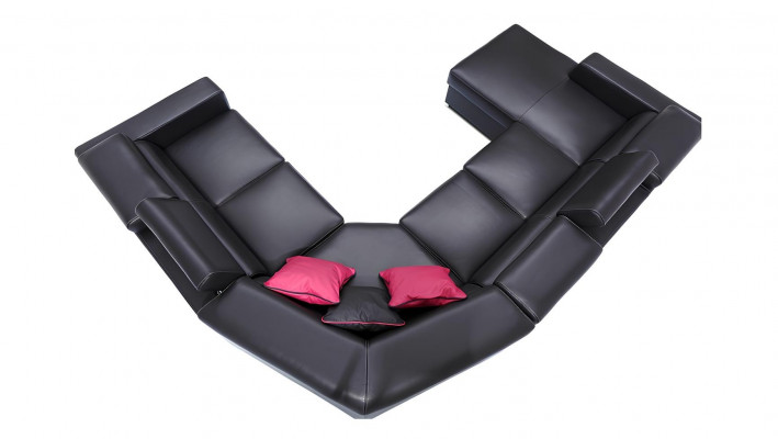 XXL Velká pohovka postel křeslo do obývacího pokoje s čalouněným sedadlem krajiny 100% pravá kůže