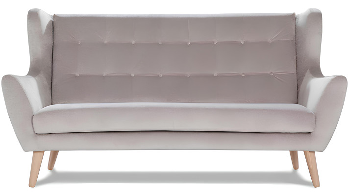 Moderní šedá trojmístná pohovka Chesterfield