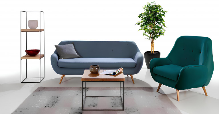 Moderní designová látková křeslo pro jednu osobu zelené k TV