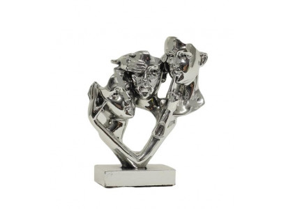 Design figura socha stříbrná dekorace 22 cm