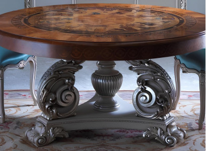 Kulatý jídelní stůl italský nábytek z masivního dřeva