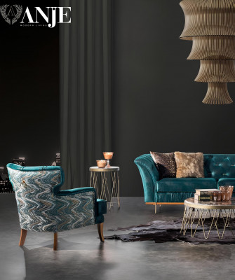 Luxusní Garnitur pohovky a křesla do pohodlného Wohnzimmer Zimmer v moderním materiálu