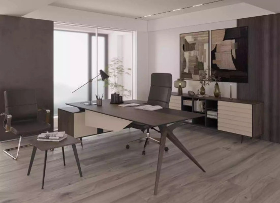 Masivní rohový stůl, pracovní stůl, kancelářský Möbel, luxusní stůl, designový Möbel