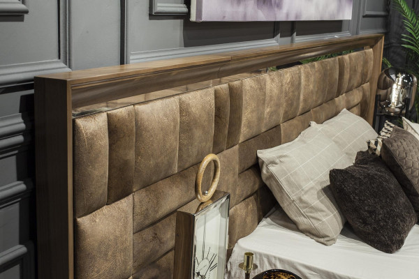 Luxusní postel 160x200 skříň čalouněný Möbel hotelové vybavení