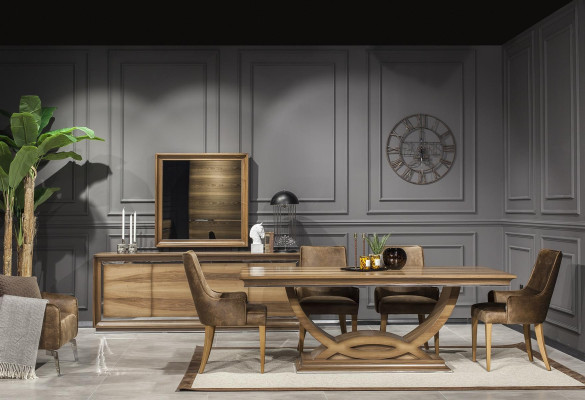 Luxusní jídelní stůl 207x101cm Elegantní jídelní stůl Dřevěný stůl Möbel