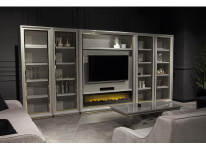 xxl nástěnná skříň do obývacího pokoje design nábytek krb