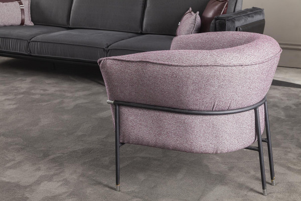 Luxusní relaxační křeslo do obývacího pokoje, klubová křesla, nábytek, sofa lila