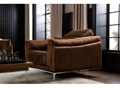 Hnědá moderní křeslo, čalouněné, luxusní, pohodlné, jednolůžkové