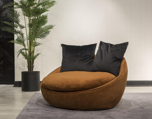 Kulaté relaxační křeslo s čalouněním