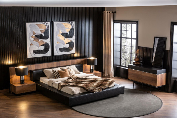 Komoda + zrcadlo s úložným prostorem 2 kusy v sadě