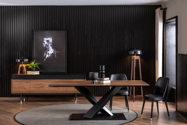 Luxusní moderní hnědý kuchyňský stůl 208x92cm
