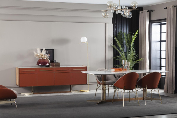 Luxusní jídelní stůl italského designu se 4 židlemi
