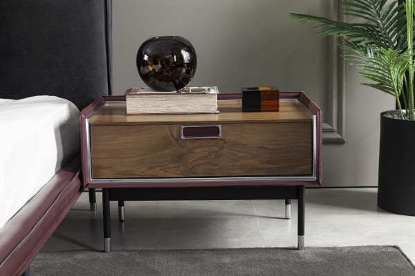 Luxusní hnědá noční stolek do ložnice, loftové skříňky, moderní konzole