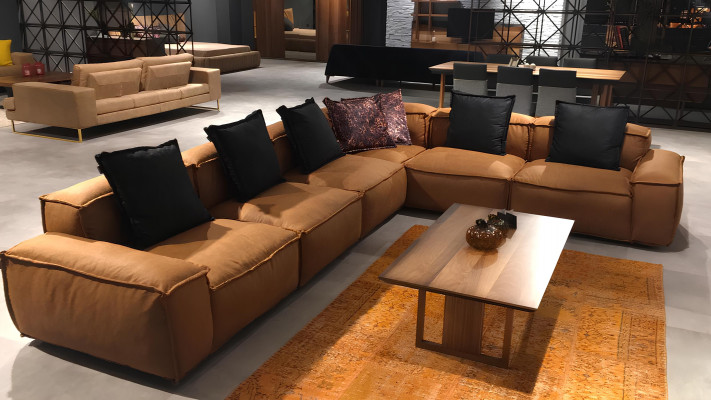 Rohová sedačka do obývacího pokoje z textilu