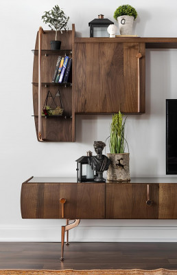 Mobilní RTV skříňka set Marrone Legno police