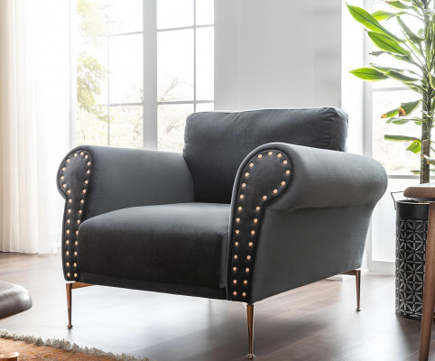 Křeslo s ušima, koktejlové křeslo, moderní design, modré, textilie