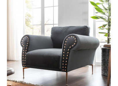 Křeslo s ušima, koktejlové křeslo, moderní design, modré, textilie