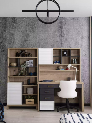 Sada nábytku pro děti postel dětský Zimmer dřevo šedé 8 kusů