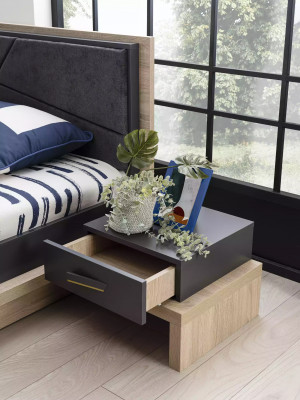 Noční stolek Telefonní stolek Dětský Zimmer Dřevěný stolek Šedý Skříň