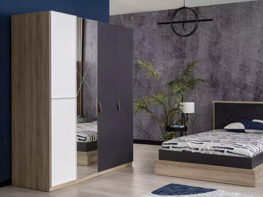 Möbel do dětského Zimmer Dětská postel Sada 4 kusů šedá