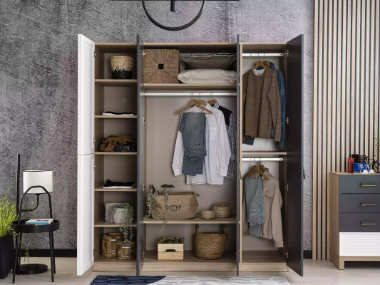 Möbel do dětského Zimmer Dětská postel Sada 4 kusů šedá