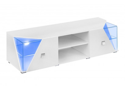 Moderní bílá RTV skříňka s vitrínou