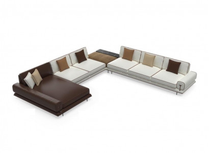 Rohová sedačka ve tvaru U z dřeva