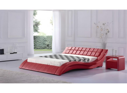 Luxuriöses rotes Design-Bett Doppelbett Hotelbett 180x200