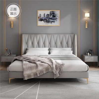 Šedá černá designová postel pro mládež luxusní manželská postel hotelový komplet nové