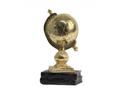 Design Globo Figura Statua Scultura Figure Sculture Dorato Decorazione 27cm