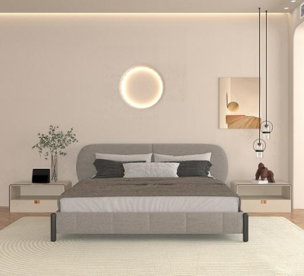 Elegantes gepolstertes Bett grau – komfortabel