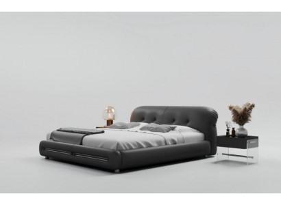 Černá čalouněná postel moderní design komfort luxusní styl
