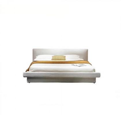 Luxusní béžová moderní čalouněná postel pohodlná elegantní