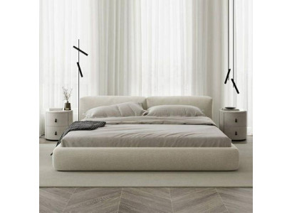 Elegantní šedá čalouněná postel moderní design luxusní postel