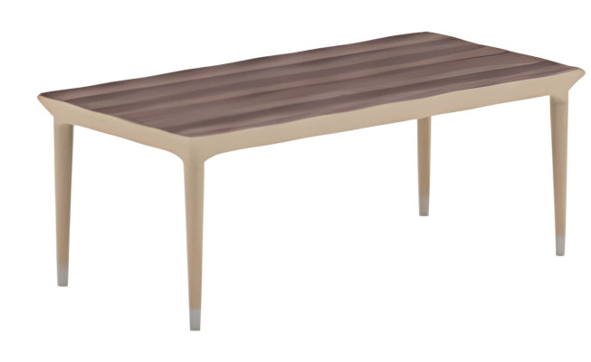 Moderní béžový kávový stůl s dřevěným efektem, elegantní nohy do Wohnzimmer Zimmer