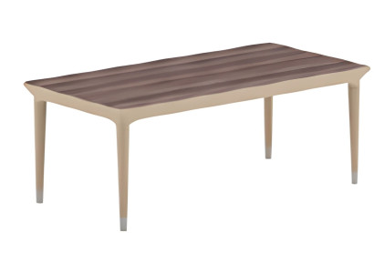 Moderní béžový kávový stůl s dřevěným efektem, elegantní nohy do Wohnzimmer Zimmer