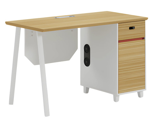 Dřevěný stůl s úložným prostorem a bílými nohami Moderní design do kanceláře