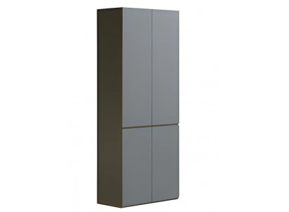 Moderní šedá kancelářská skříň bez úchytky, jednoduchá konstrukce