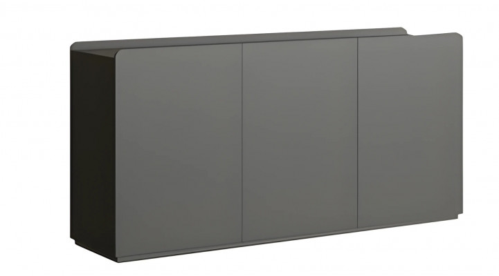Moderní šedý bezúchytkový sideboard v minimalistickém designu