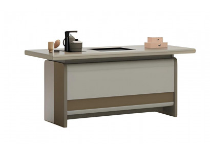 Moderní hnědý stůl s praktickým úložným prostorem a elegantním designem