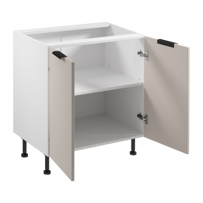 Modulární kuchyně s dvojitými bílými dveřmi