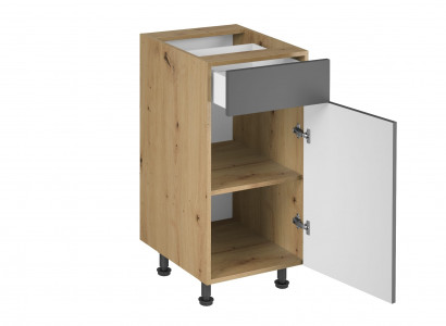 Mobilní kuchyňský stůl se zásuvkami a policemi